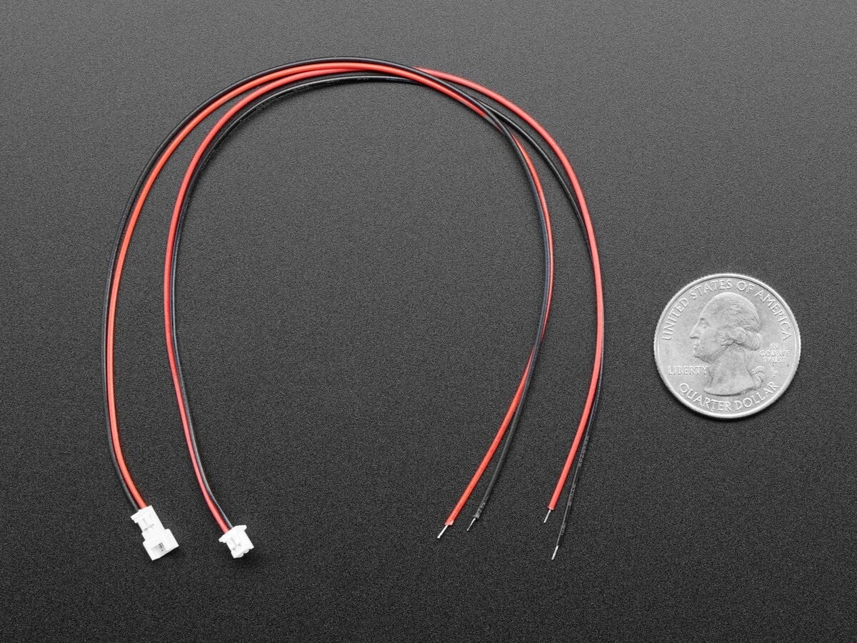Adafruit Kabel med 1,25 mm pitch, 2 ben, kompatibel med Molex PicoBlade, 40 cm, passende par