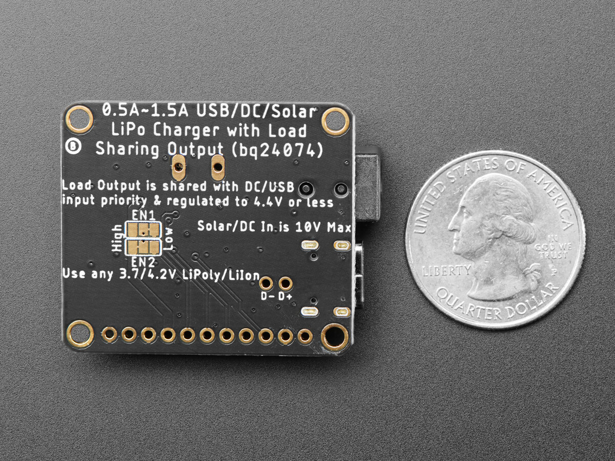 Adafruit Universal USB DC Solarlader Lithium Ion Polymer Lipo op til 10V input 1,5A Lad 4755