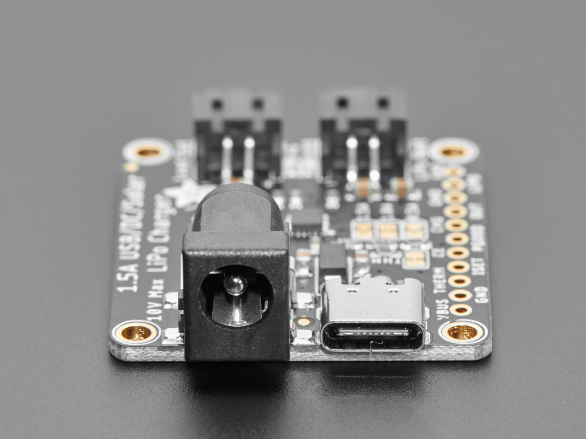 Adafruit Universal USB DC Solarlader Lithium Ion Polymer Lipo op til 10V input 1,5A Lad 4755