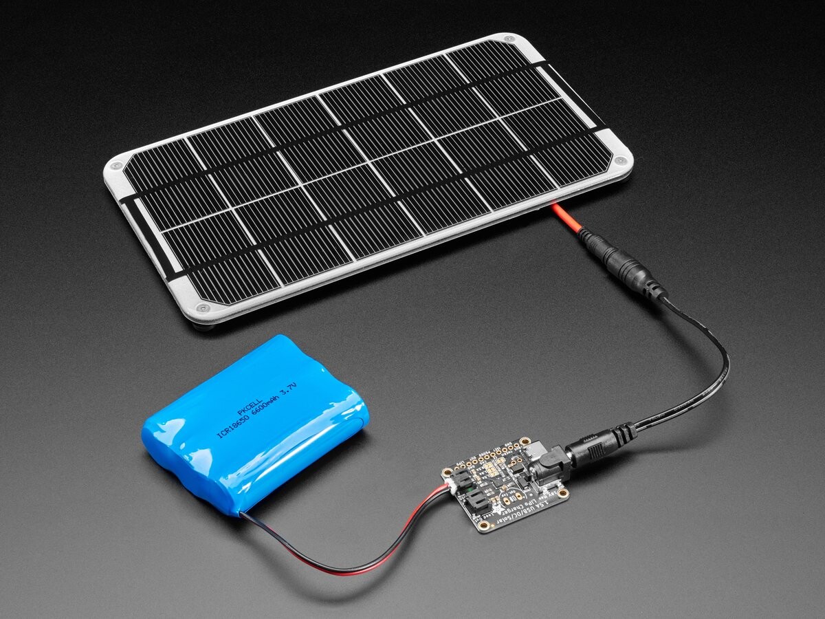 Adafruit Universal USB DC Solarlader Lithium Ion Polymer Lipo op til 10V input 1,5A Lad 4755