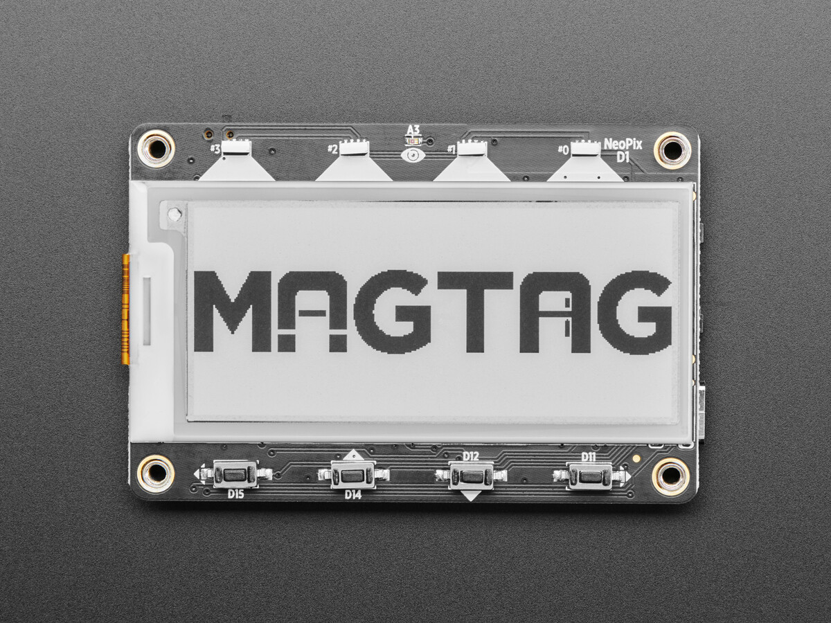 Adafruit MagTag - 2,9 Zoll Grauschala E-Ink WiFi Display med ESP32-S2 4800