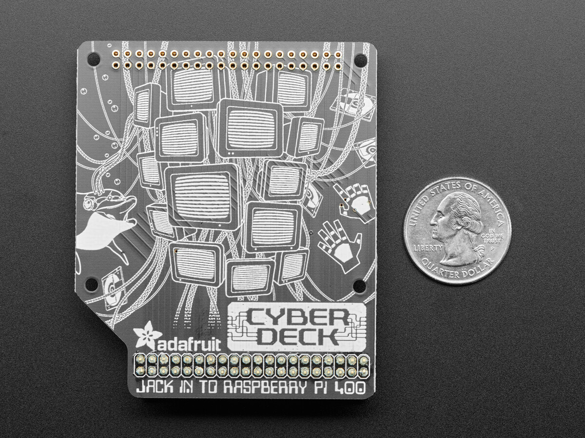 Adafruit CYBERDECK HAT til Raspberry Pi 400 STEMMA QT-stik 4863