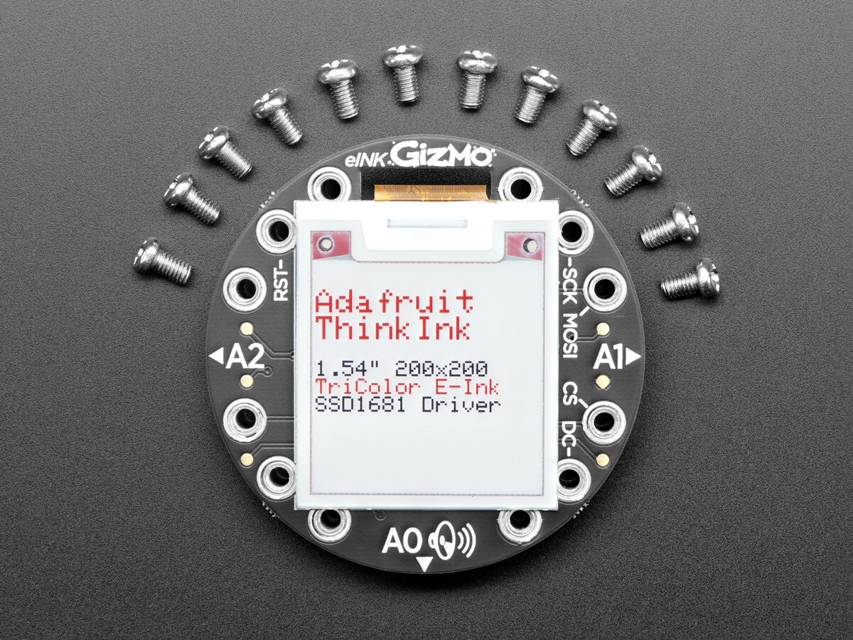 Adafruit Circuit Playground 200x200 Tri-Color E-Ink Gizmo - E-Ink display + lydforstærker 4869