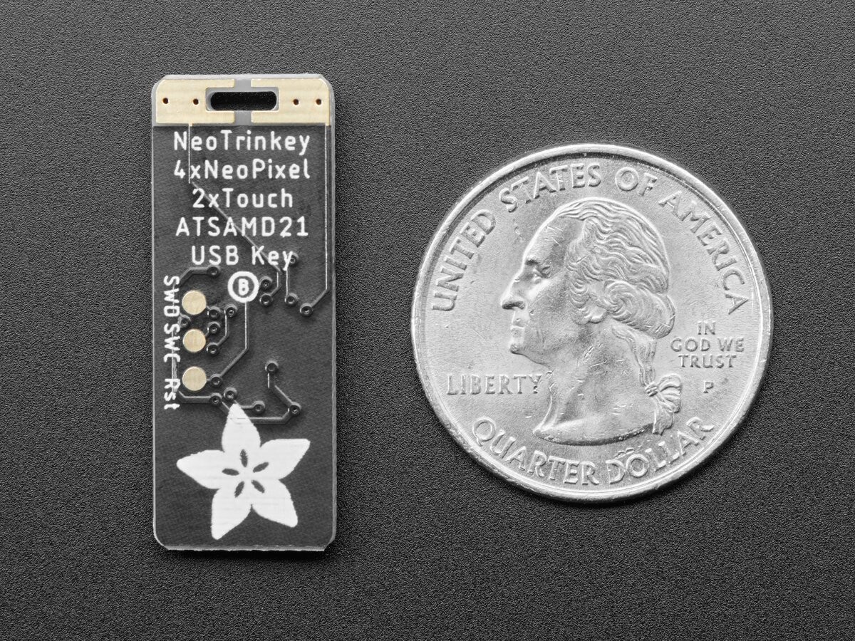 Adafruit Neo Trinkey - SAMD21 USB-nøgle med 4x NeoPixels Cortex M0+ 4870