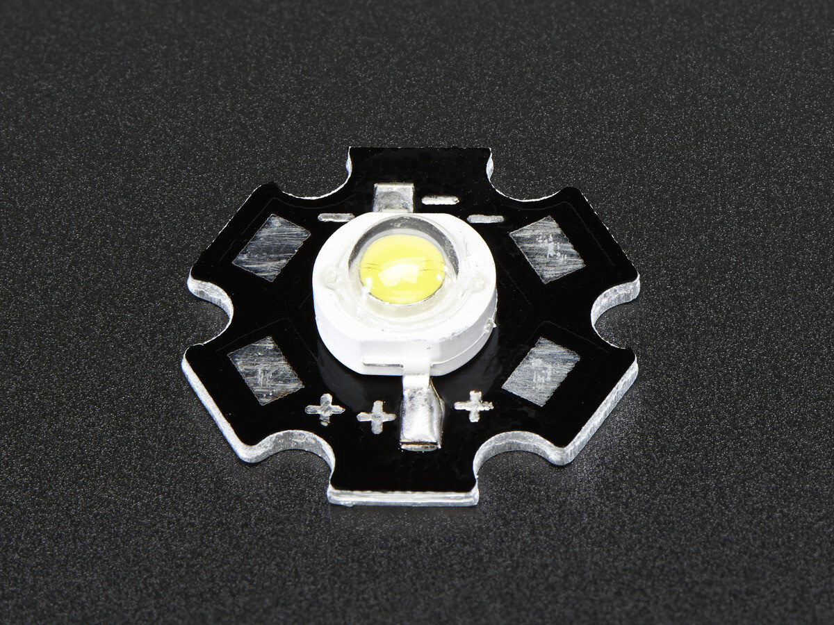 Adafruit 1 Watt Cool White LED Heatsink Monteret 518