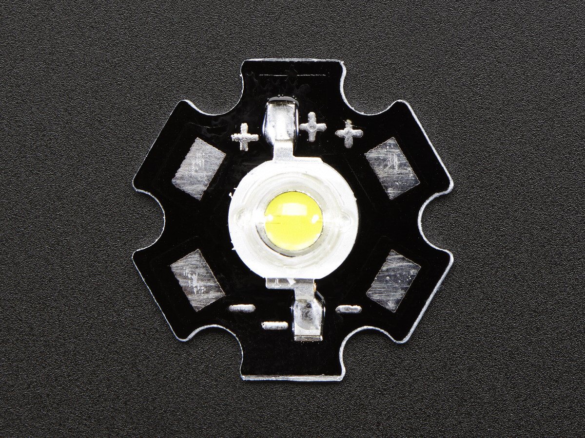 Adafruit 1 Watt Cool White LED Heatsink Monteret 518