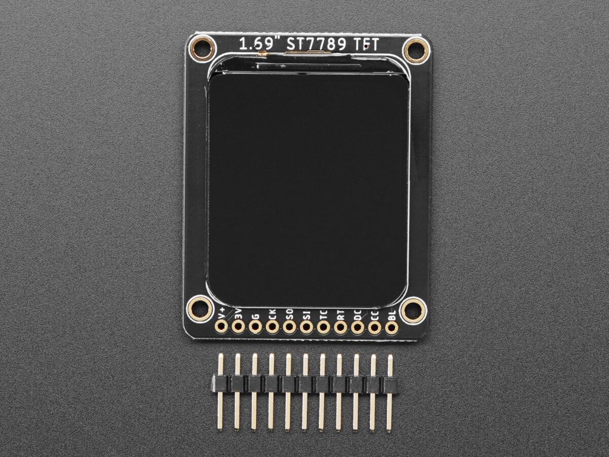 Adafruit 1,69 Zoll 280x240 Rundt rektangulært farvet IPS TFT-display til Arduino 5206