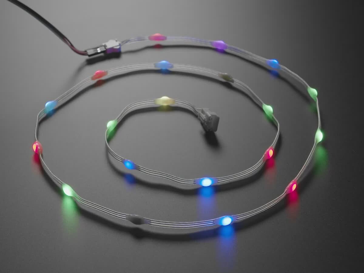 Adafruit NeoPixel Slim LED Dot Strand 20 LEDs med 2 tommer mellemrum 1m 5225