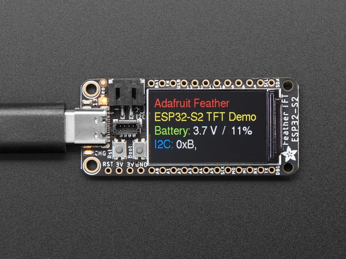 Adafruit ESP32-S2 TFT Feather Board med 4MB Flash 2MB PSRAM STEMMA QT 5300