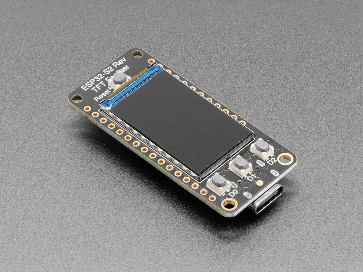 Adafruit ESP32-S2 Reverse TFT Feather 240x135 farvet TFT-display 5345