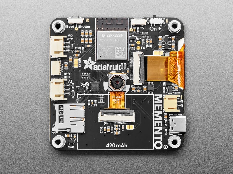 Adafruit MEMENTO Python programmerbar DIY kamera – kun bundkort