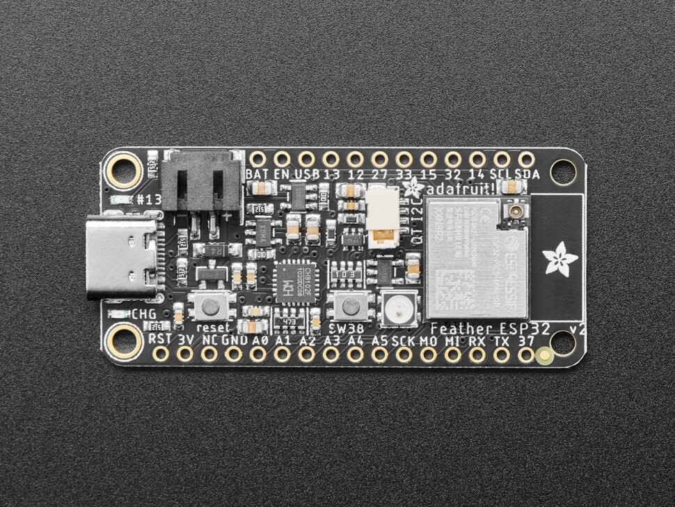 Adafruit ESP32 Feather V2 med FL-antenne 8MB Flash 2 MB PSRAM STEMMA QT 5438