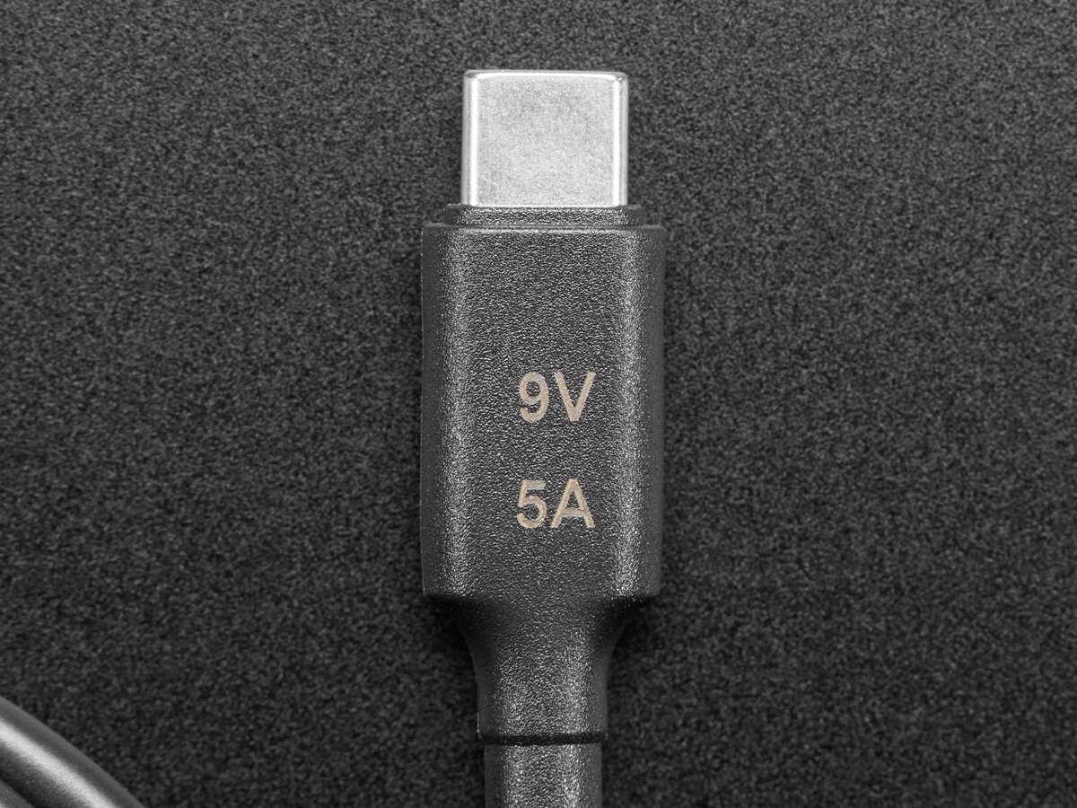 Adafruit USB Type C 3.1 PD til 5,5 mm Barrel Jack kabel - 9V 5A output 5449