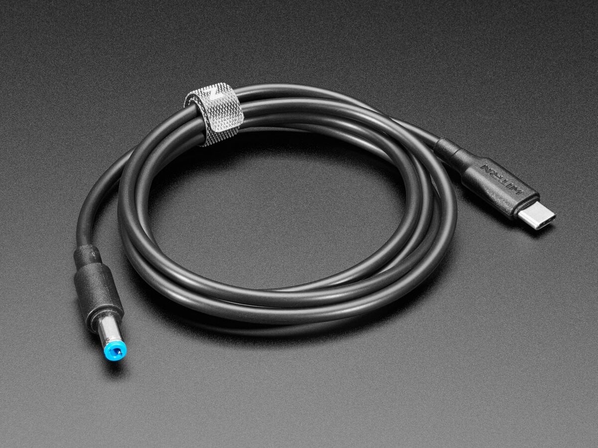 Adafruit USB Type C 3.1 PD til 5,5 mm Barrel Jack kabel - 12V 5A udgang 5450