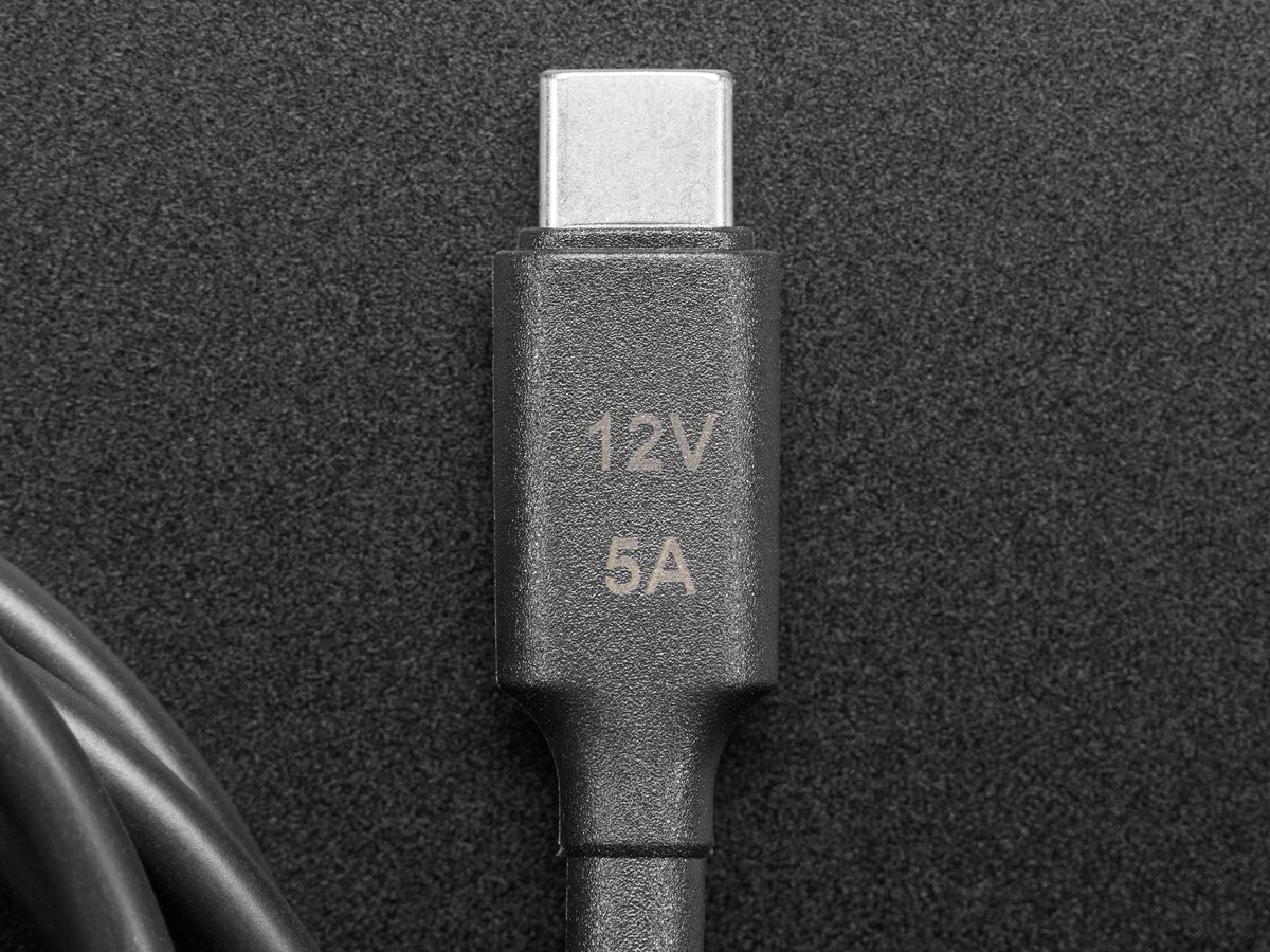 Adafruit USB Type C 3.1 PD til 5,5 mm Barrel Jack kabel - 12V 5A udgang 5450