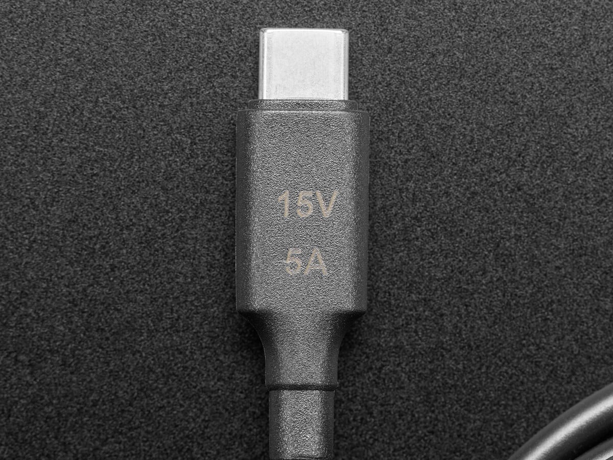 Adafruit USB Type-C 3.1 PD til 5,5 mm Barrel Jack kabel - 15V 5A udgang 5451