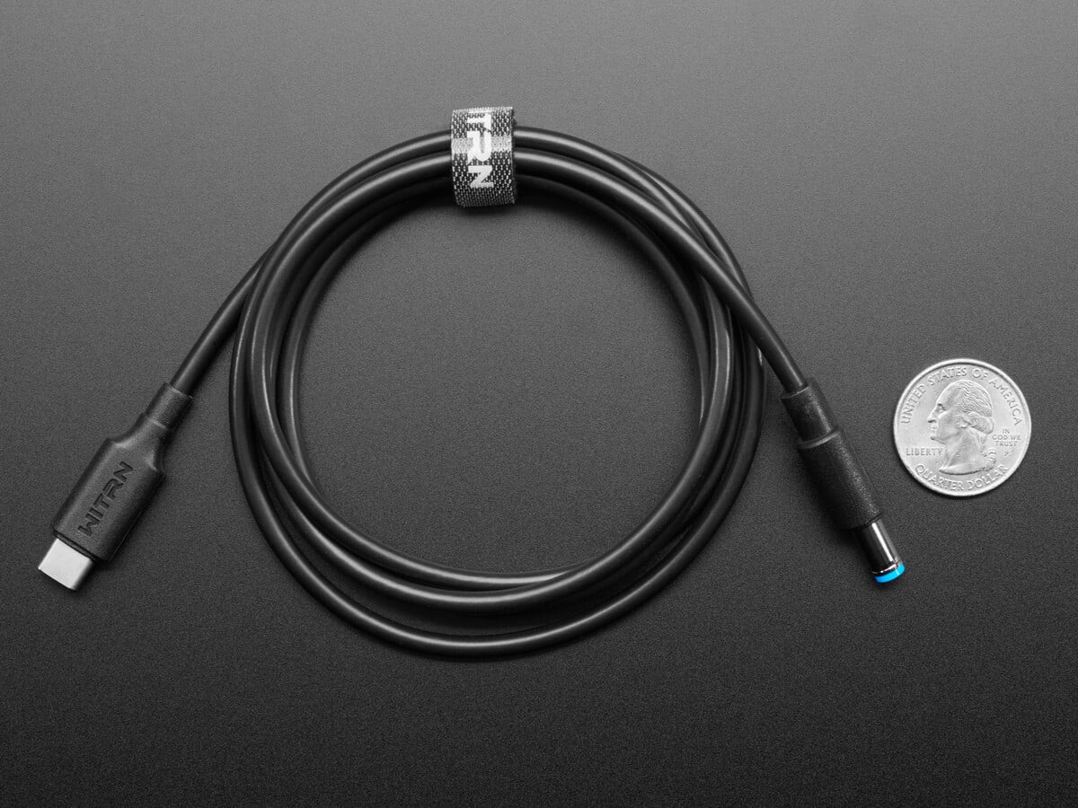 Adafruit USB Type-C 3.1 PD til 5,5 mm Barrel Jack kabel - 15V 5A udgang 5451