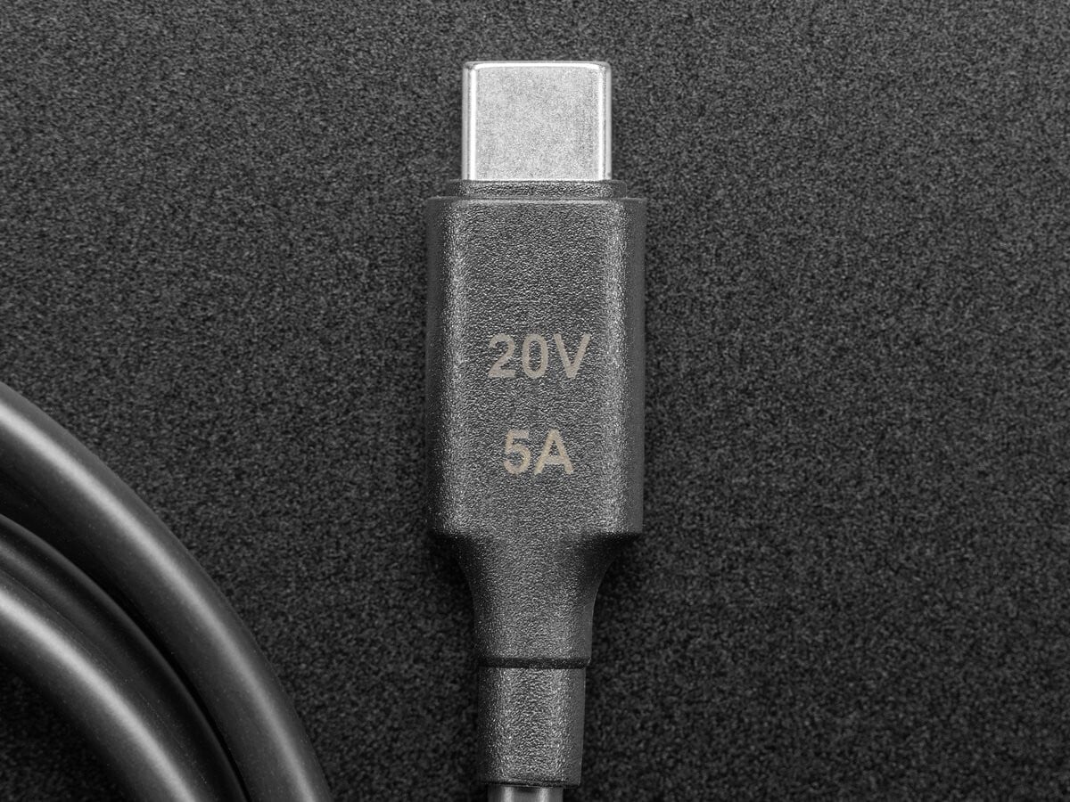 Adafruit USB Type C 3.1 PD til 5,5 mm Barrel Jack kabel - 20V 5A udgang 5452