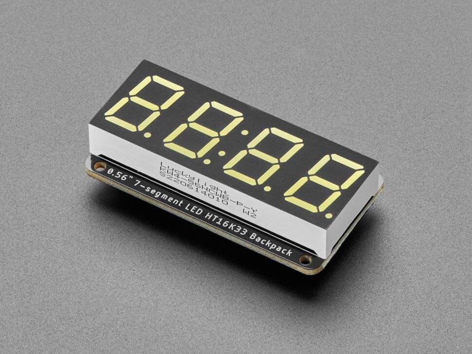 Adafruit Samlet 0,56 tommer 4-cifret 7-segment display hvid med I2C backpack STEMMA QT 5604