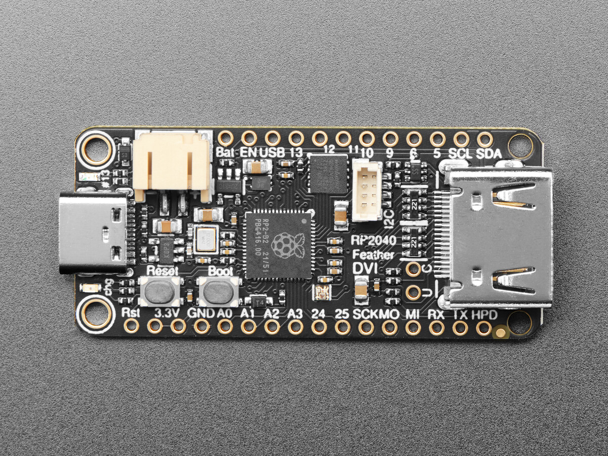 Adafruit Feather RP2040 med DVI-udgangsstik Fungerer med HDMI 5710