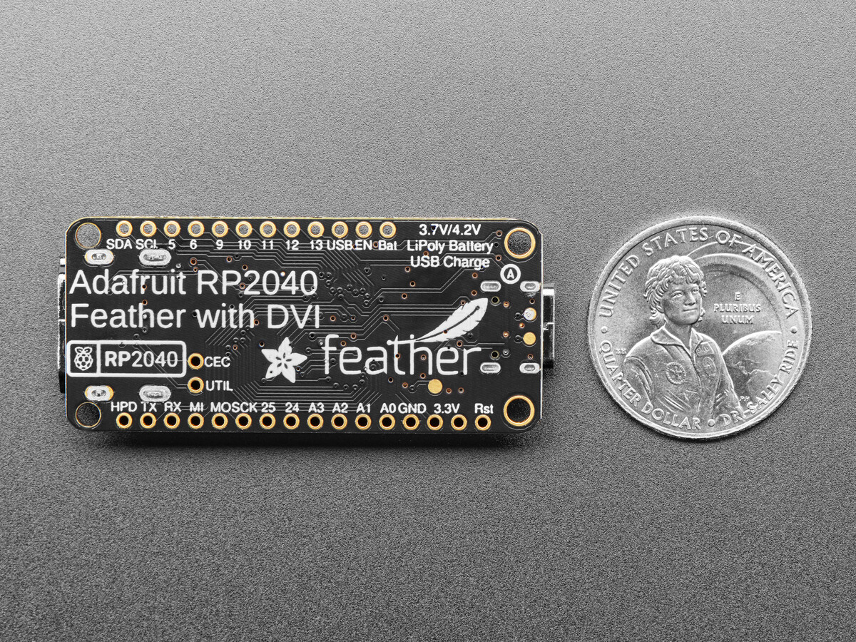 Adafruit Feather RP2040 med DVI-udgangsstik Fungerer med HDMI 5710