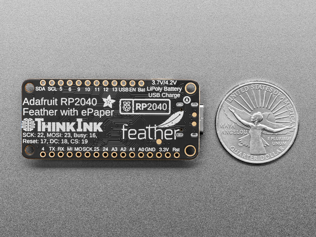 Adafruit RP2040 Feather ThinkInk til 24Pin E-Paper Display STEMMA QT 5727