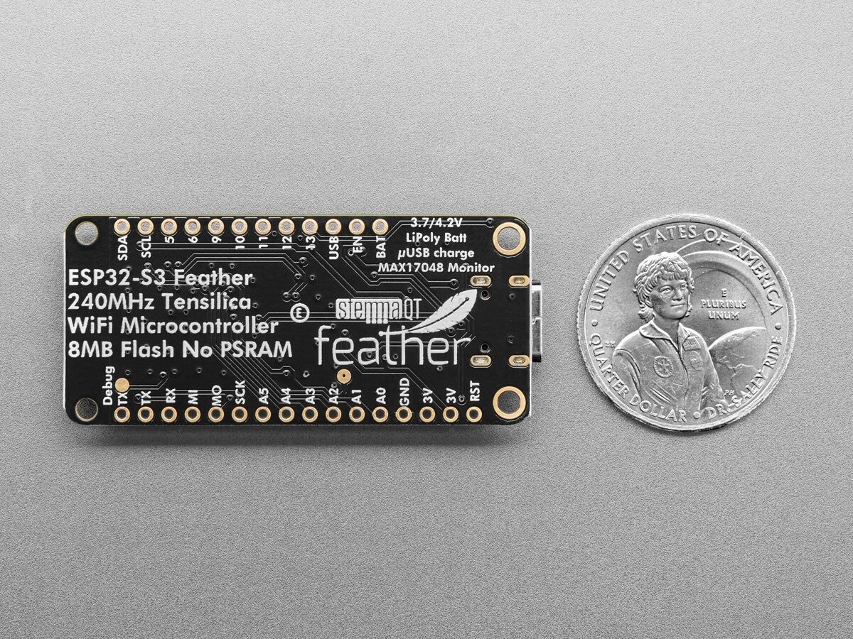 Adafruit ESP32-S3 Feather 8MB med w.FL antenne 5885