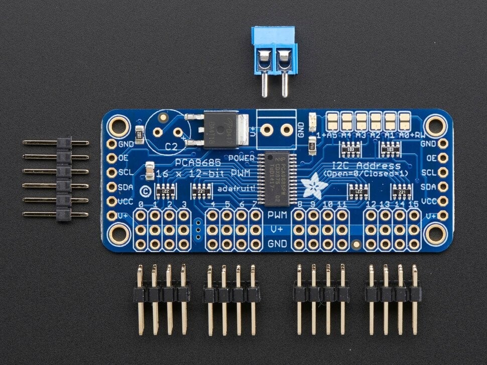 Adafruit 16CH 12-bit PWM Servo Driver (PCA9685) I2C-interface til Arduino 815