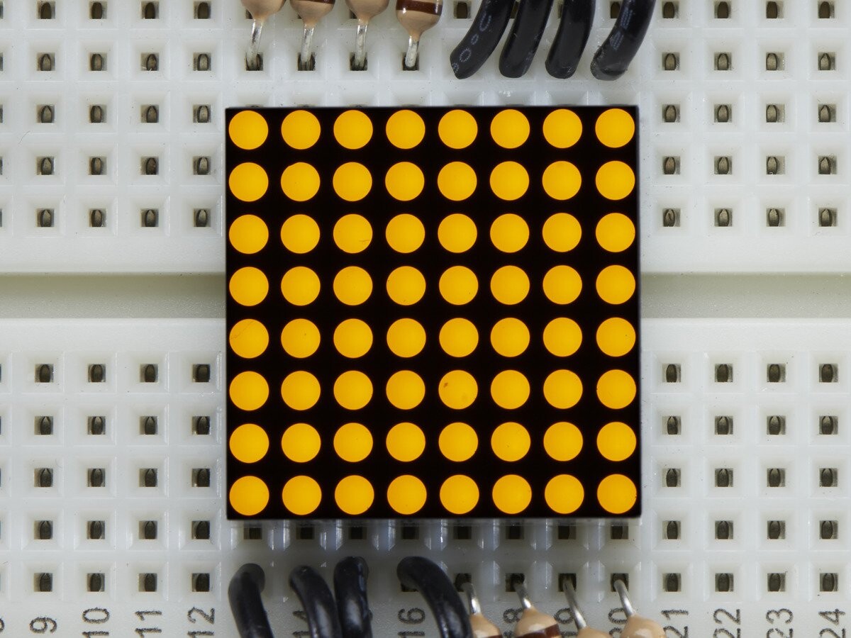 Adafruit Miniature 0,8 Zoll 8x8 Quadratisk Gul LED-matrix 860