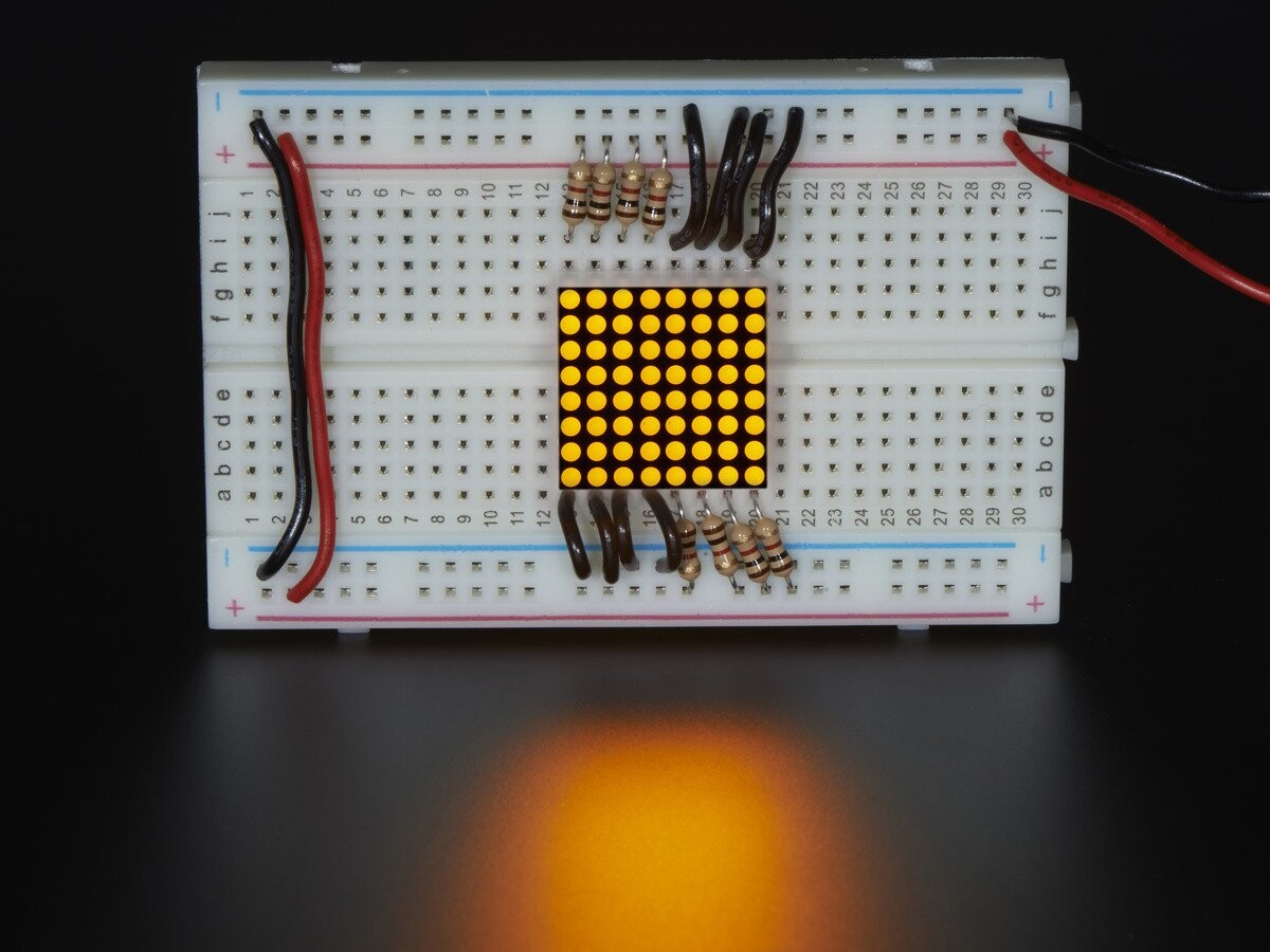 Adafruit Miniature 0,8 Zoll 8x8 Quadratisk Gul LED-matrix 860