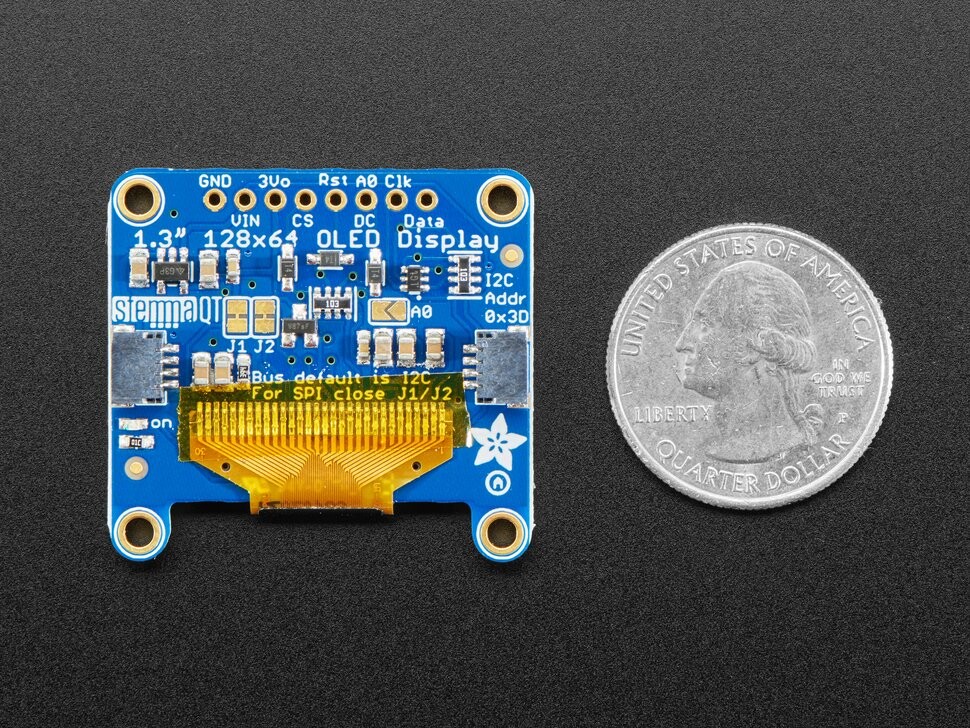 Adafruit Monochrome 1.3 Zoll 128x64 OLED Grafikdisplay STEMMA QT Qwiic 938