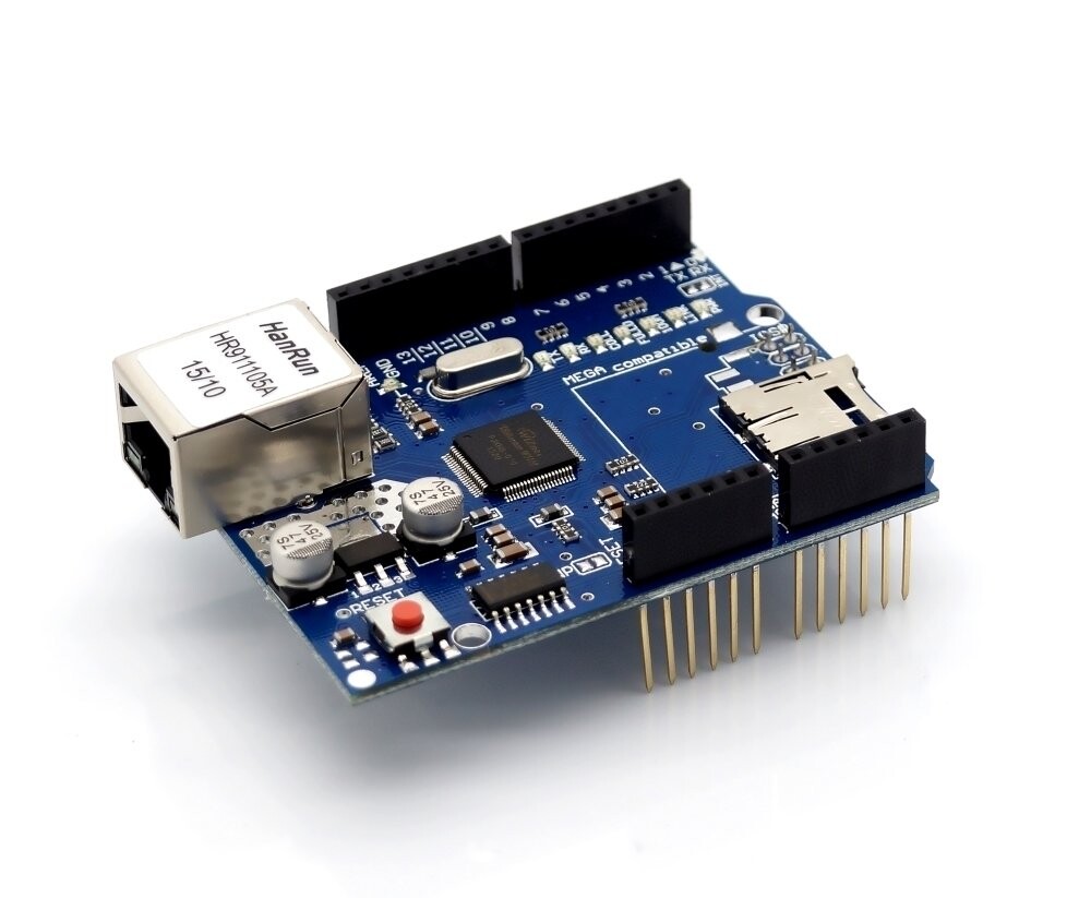 W5100 Ethernet Shield med Micro-SD-stik til Arduino Uno Mega