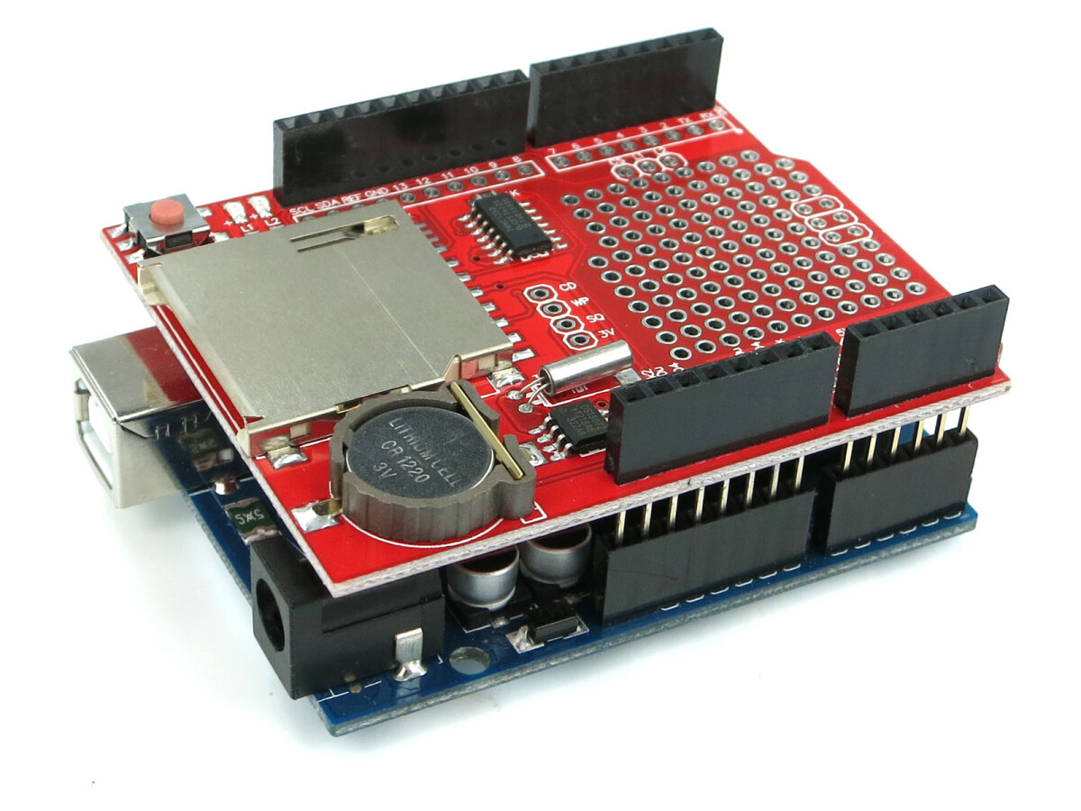 XD-204 Datalogging-skærm til Arduino Uno R3, SD-kort-/RTC-interface