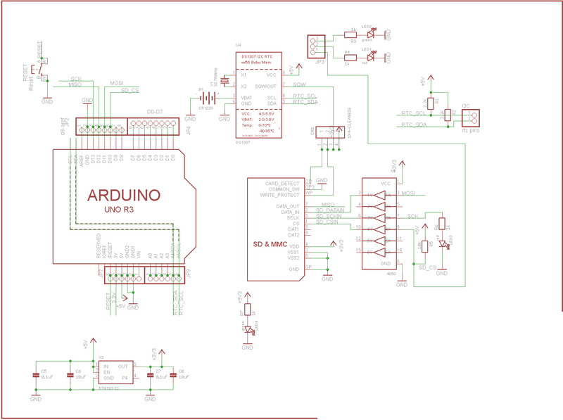 XD-204 Datalogging-skærm til Arduino Uno R3, SD-kort-/RTC-interface