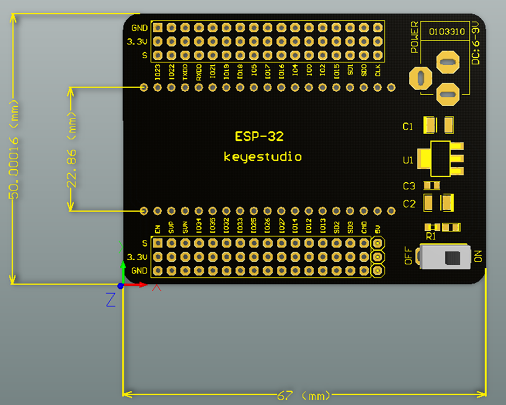 Keyestudio ESP32-IO-skærm til ESP32 Core Board
