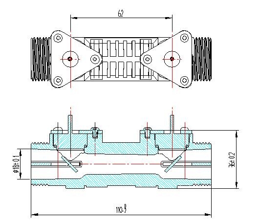 Audiowelle Ultrasondrift flussensor med plastrør til vannmåler DN15 Ultrasonisk måler HS0014