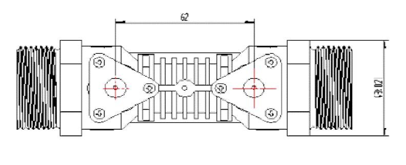 Audiowelle Ultrasondriftstrømssensor med plastrør til vandmåler DN25 Ultrasonisk måler HS0017
