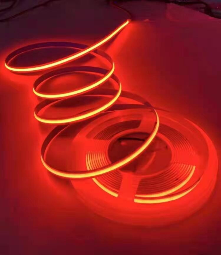 5m COB LED Strip Light Rød 24V DC 480 Leds/Meter IP20 Indendørs