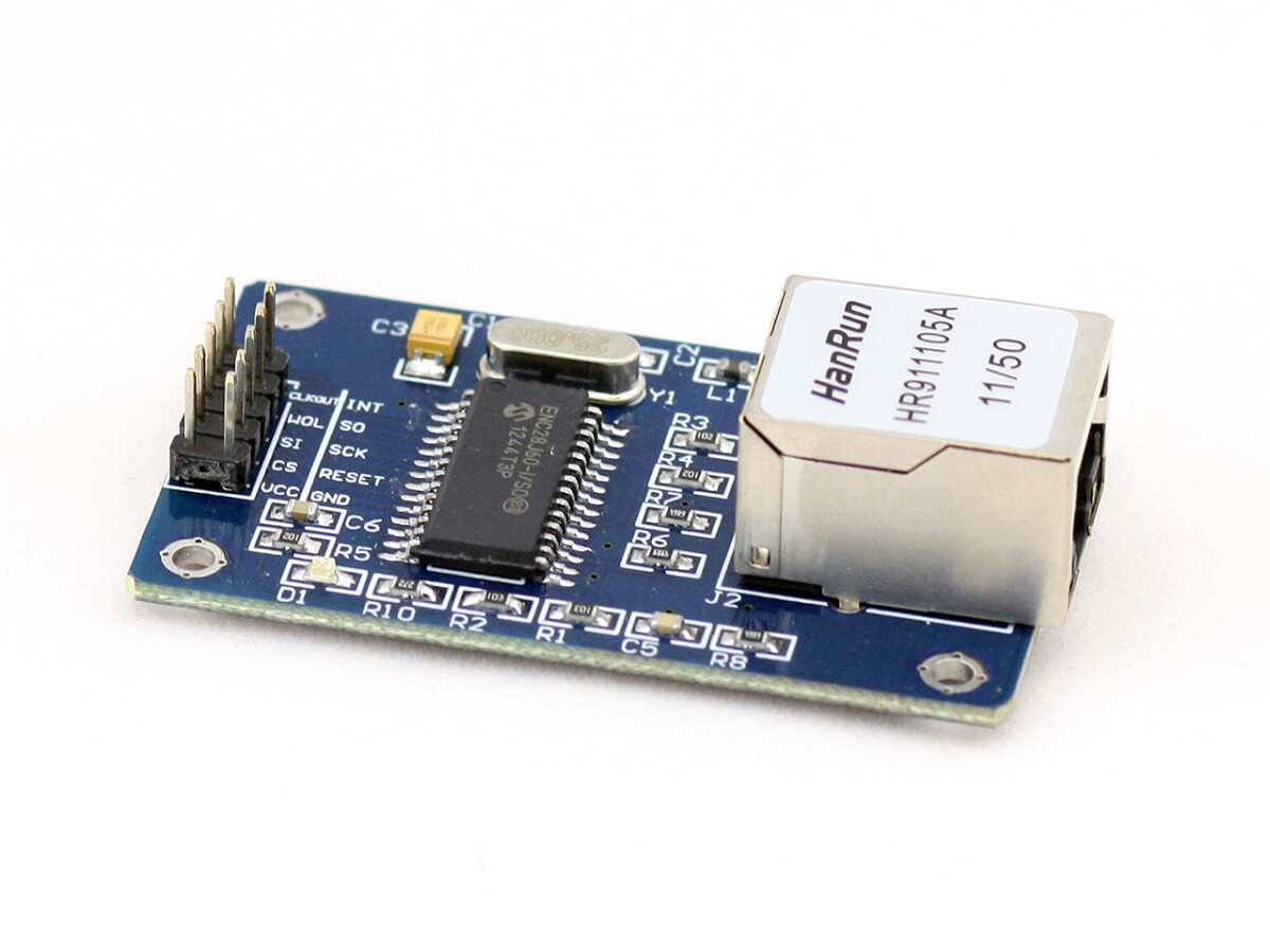ENC28J60 Ethernet LAN netværksmodul med SPI-kommunikation til Arduino / Bascom