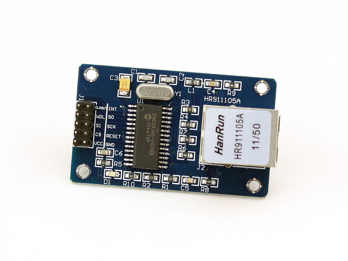 ENC28J60 Ethernet LAN netværksmodul med SPI-kommunikation til Arduino / Bascom
