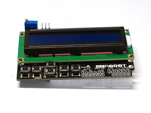 16x16 Blåt LCD-display 1602 Backlit LCD tastatur shield 5V DC