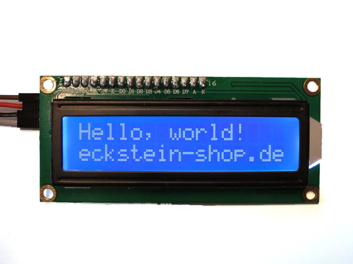 Karakter 16x2 LCD-displaymodul, 1602, hvid på blå, 5V, I2C-interface, HD44780