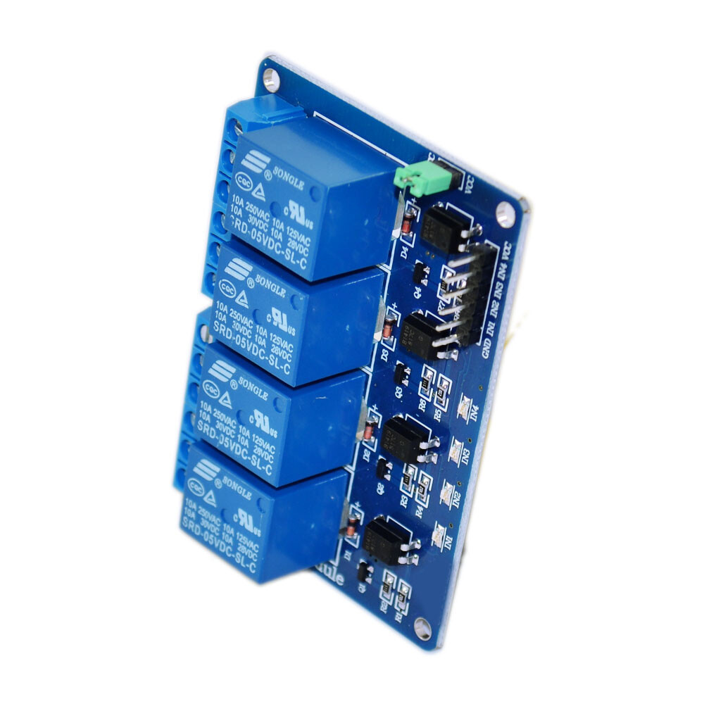 5V/220V 4-kanals relæskærm med LED til Arduino, 4-kanals relæmodul