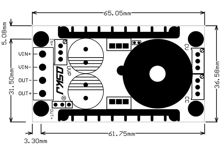 DC-DC 10V-35V til 1V-35V 80W Automatisk trin ned/op spændingsregulator strømforsyning modul