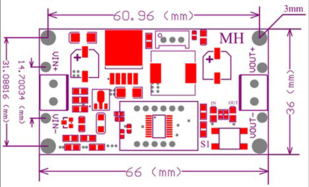 LM2596S DC-DC justerbar Step-Down spændingsregulator med LED-voltmeter Justerbart strømområde