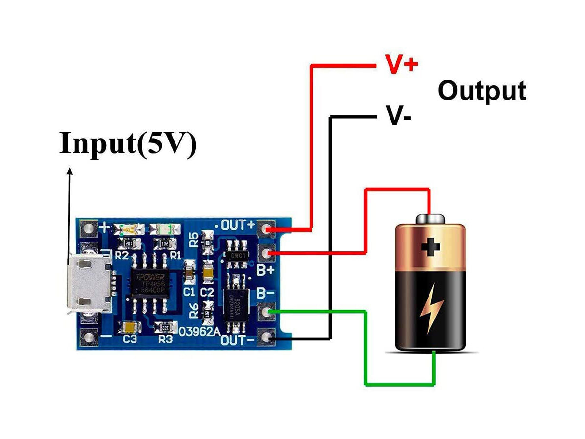 TP4056 XD-58A Micro-USB 5V 1A LiPo Batteriladningsmodul Lithium Battery Charging Module