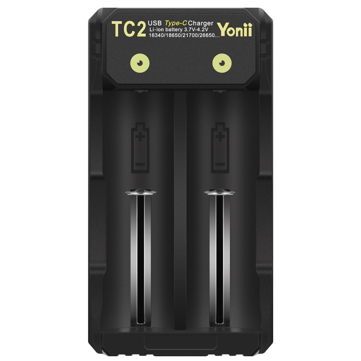 TC2 Type-C 18650 Li-ion Batteri Ladestation, dobbelt slot