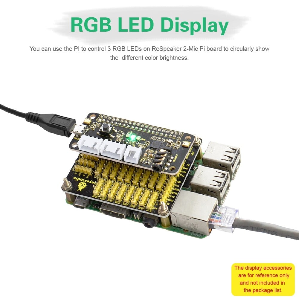 Keyestudio ReSpeaker HAT V1.0 udvidelseskort til Raspberry Pi Zero/Zero W/B+ 2-mikrofon 5V