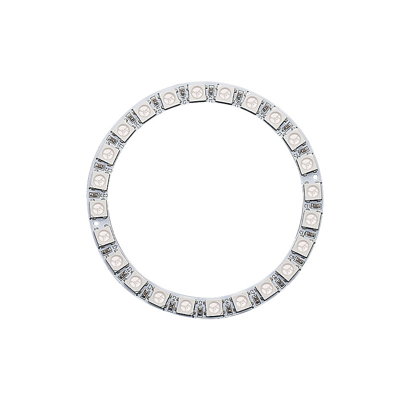 LED-ring med 24x 5050 RGB LED'er, hvid WS2812 med integrerede drivere