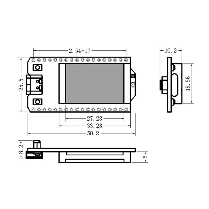 Heltec WiFi LoRa 32 V3 - 868 MHz ESP32 udviklingskort 0,96" OLED display WIFI Bluetooth
